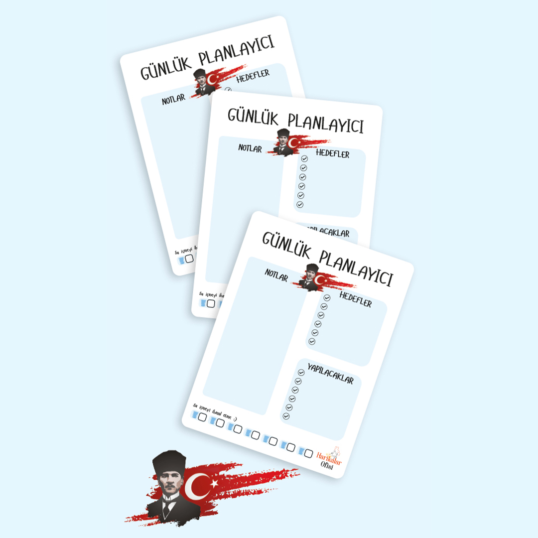 Atatürk Tasarımlı 3'lü Planlayıcı Set Atatürk Tasarımlı 3'lü Planlayıcı Set
