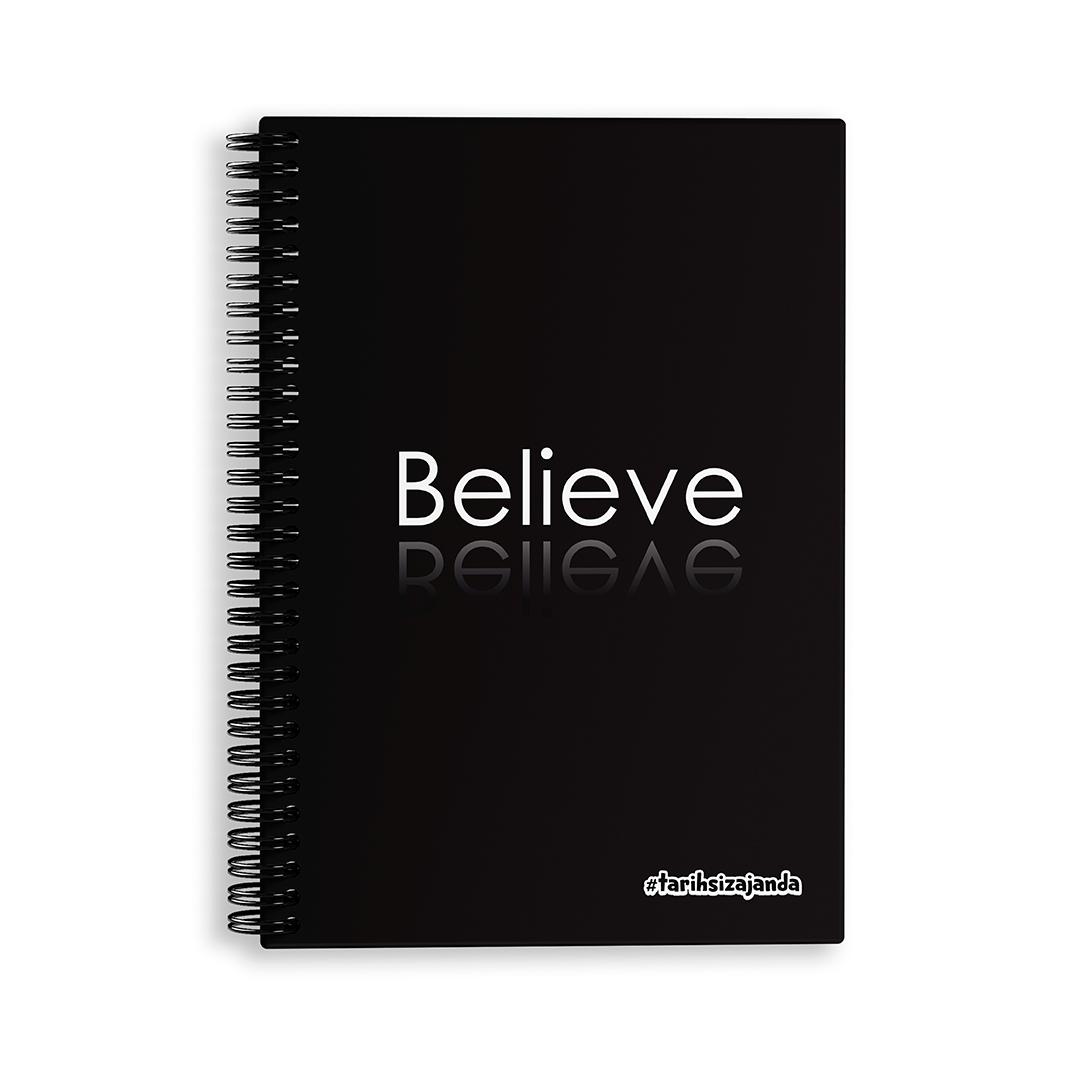 Believe Temalı Sert Kapak A5 Tarihsiz Akademik Ajanda