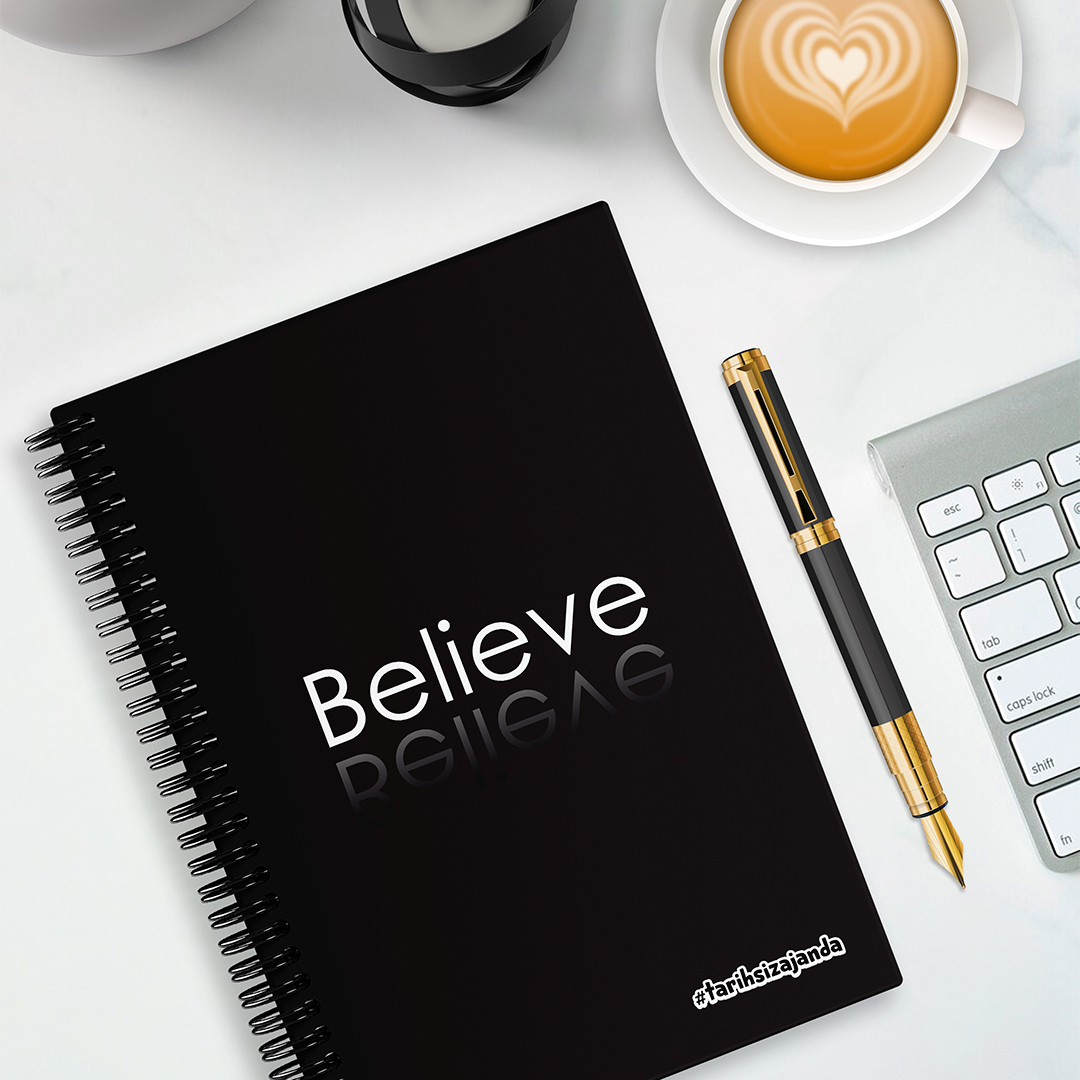 Believe Temalı Sert Kapak A5 Tarihsiz Akademik Ajanda
