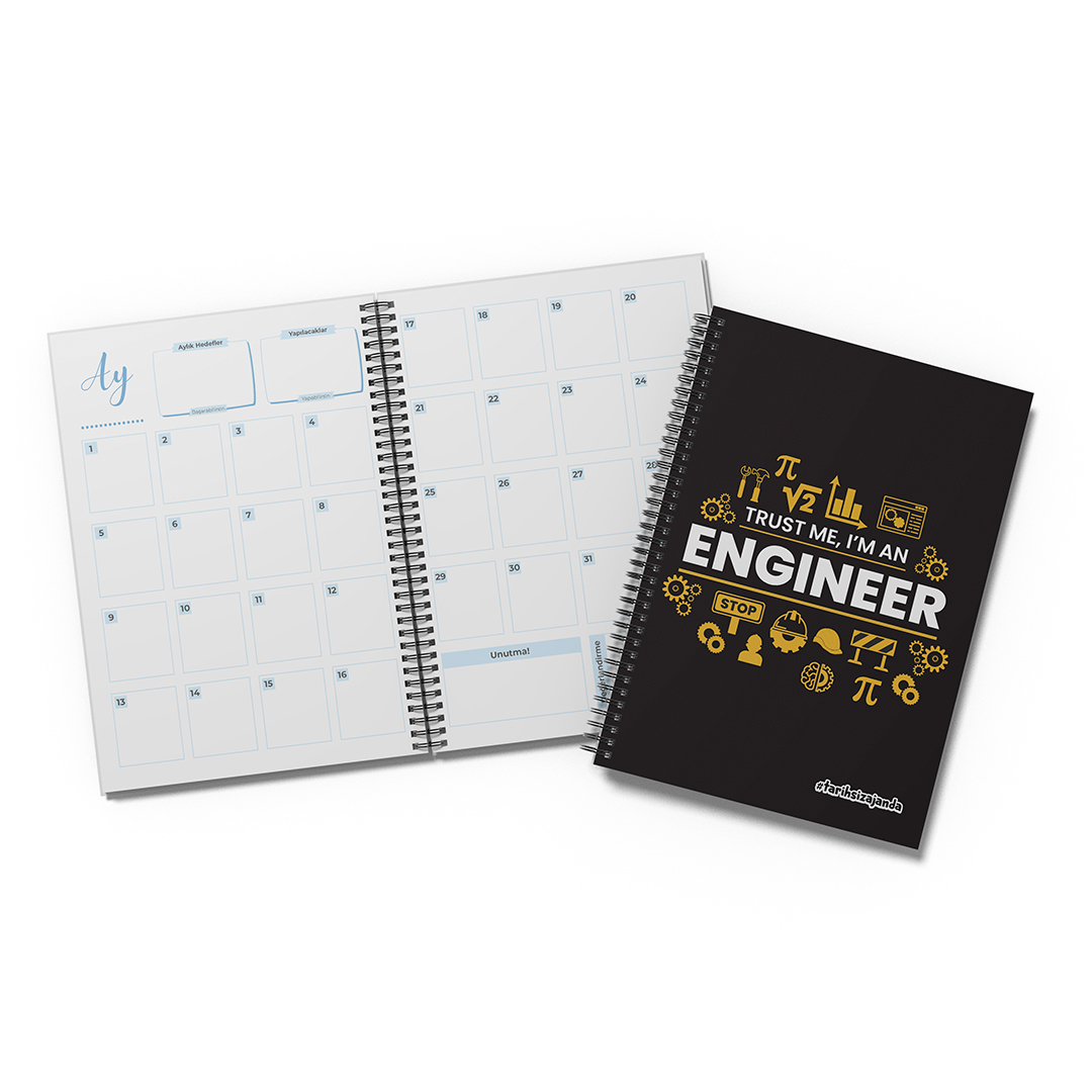 ENGINEER Temalı Sert Kapak A5 Tarihsiz Akademik Ajanda ENGINEER Temalı Sert Kapak A5 Tarihsiz Akademik Ajanda