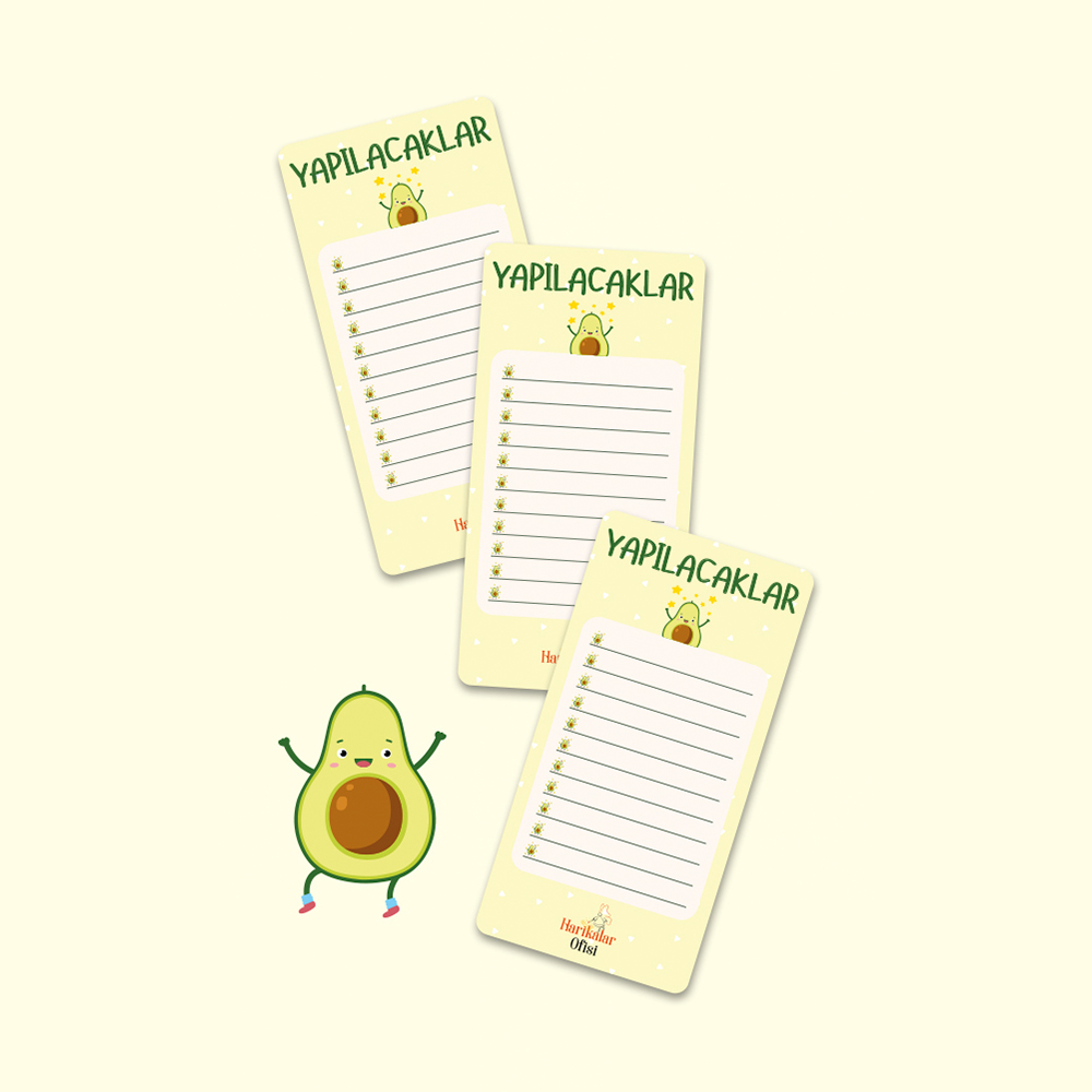 Harikalar Ofisi Avakado Tasarımlı 3'lü Planlayıcı Set Harikalar Ofisi Avakado Tasarımlı 3'lü Planlayıcı Set