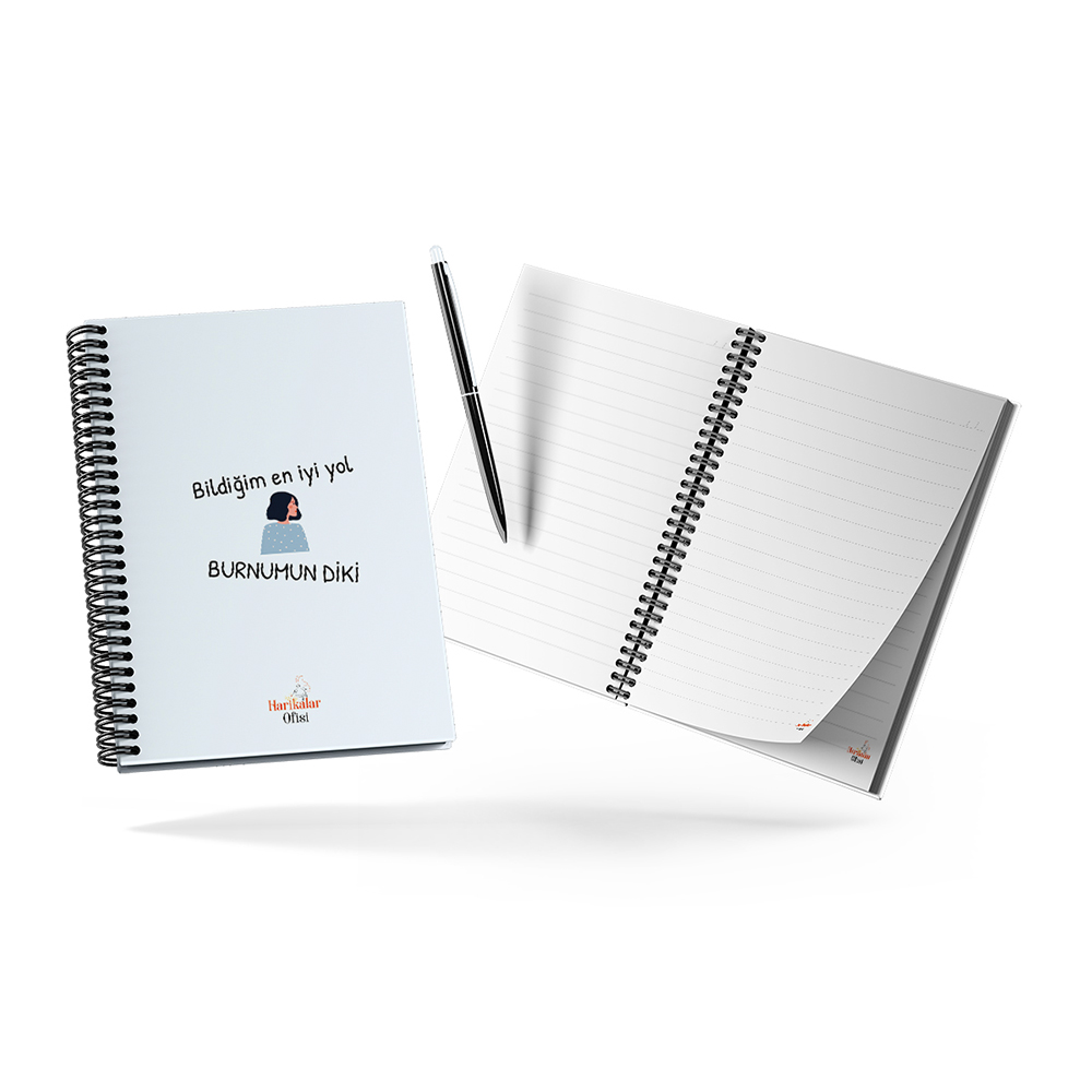 Harikalar Ofisi Bildiğim En İyi Yol Burnumun Diki Temalı 14*19 Çizgili Defter Harikalar Ofisi Bildiğim En İyi Yol Burnumun Diki Temalı 14*19 Çizgili Defter