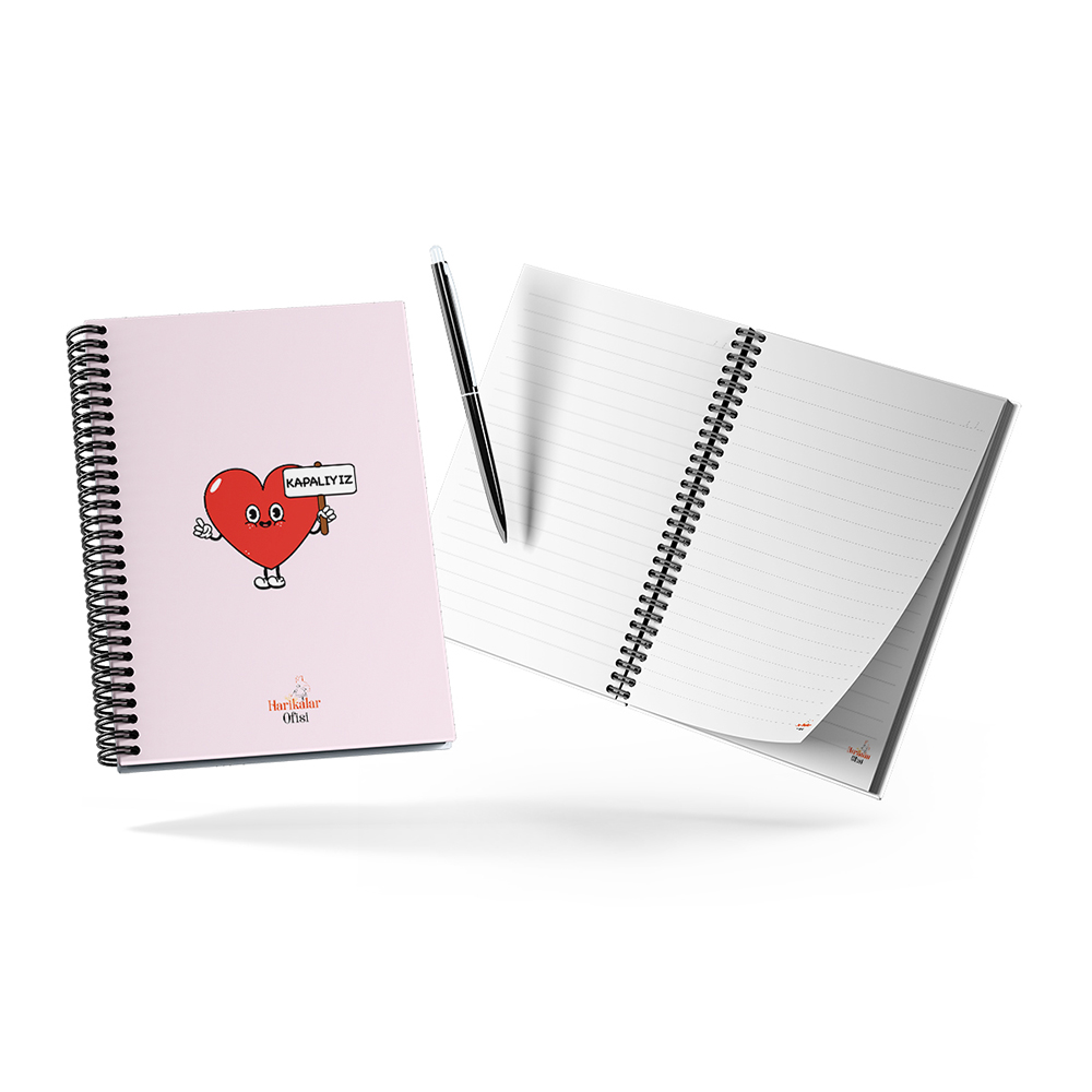 Harikalar Ofisi Kapalıyız Temalı 14*19 Çizgili Defter