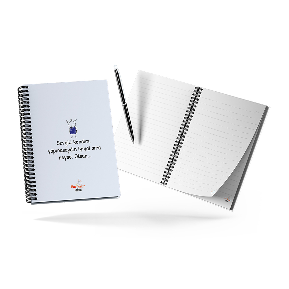 Harikalar Ofisi Sevgili Kendim, Yapmasaydın İyiydi ama neyse. Olsun Temalı 14*19 Çizgili Defter Harikalar Ofisi Sevgili Kendim, Yapmasaydın İyiydi ama neyse. Olsun Temalı 14*19 Çizgili Defter