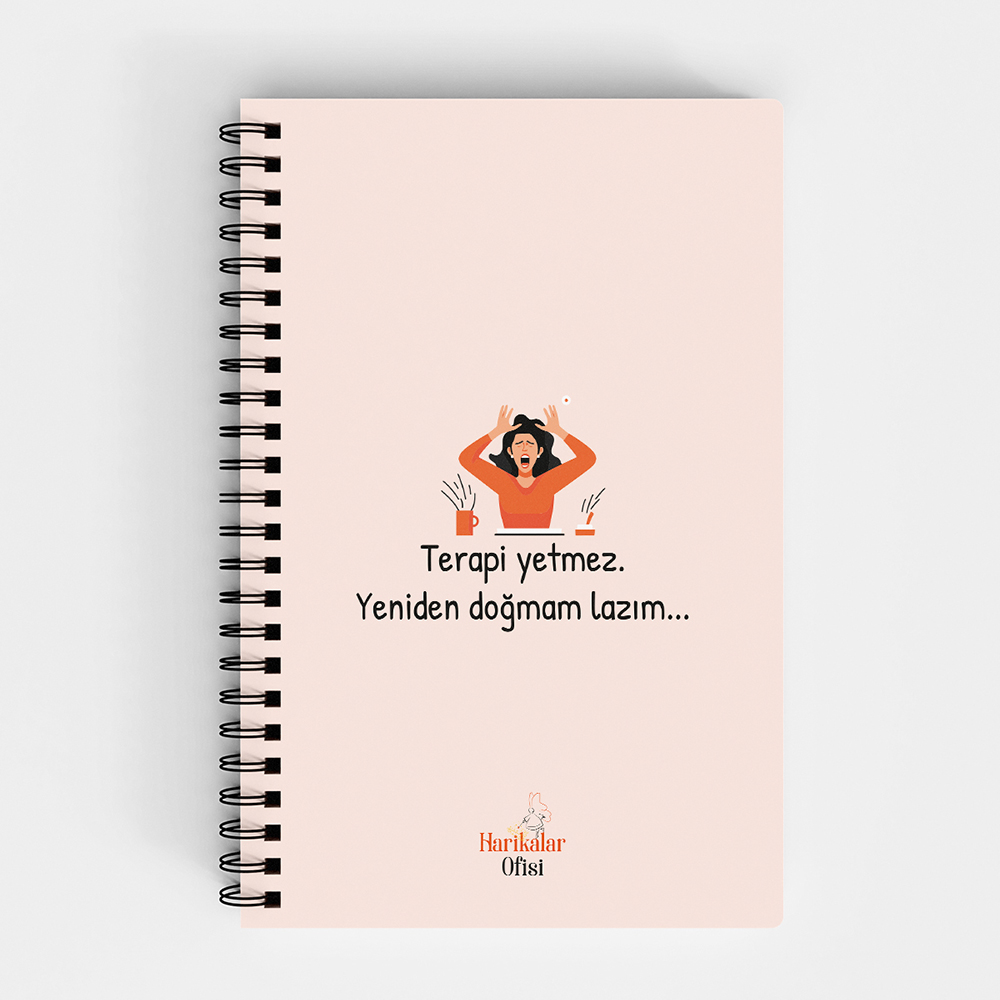 Harikalar Ofisi Terapi Yetmez Yeniden Doğmam Lazım Temalı 14*19 Çizgili Defter Harikalar Ofisi Terapi Yetmez Yeniden Doğmam Lazım Temalı 14*19 Çizgili Defter