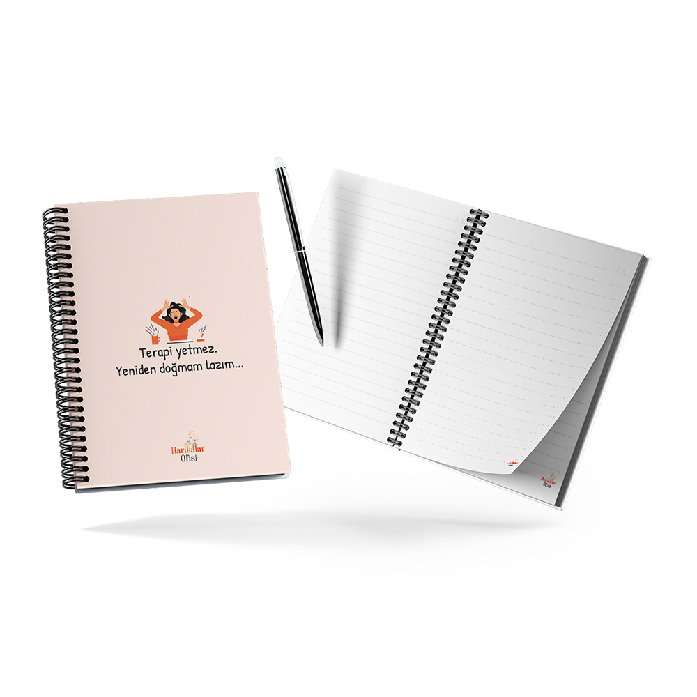 Harikalar Ofisi Terapi Yetmez Yeniden Doğmam Lazım Temalı 14*19 Çizgili Defter Harikalar Ofisi Terapi Yetmez Yeniden Doğmam Lazım Temalı 14*19 Çizgili Defter