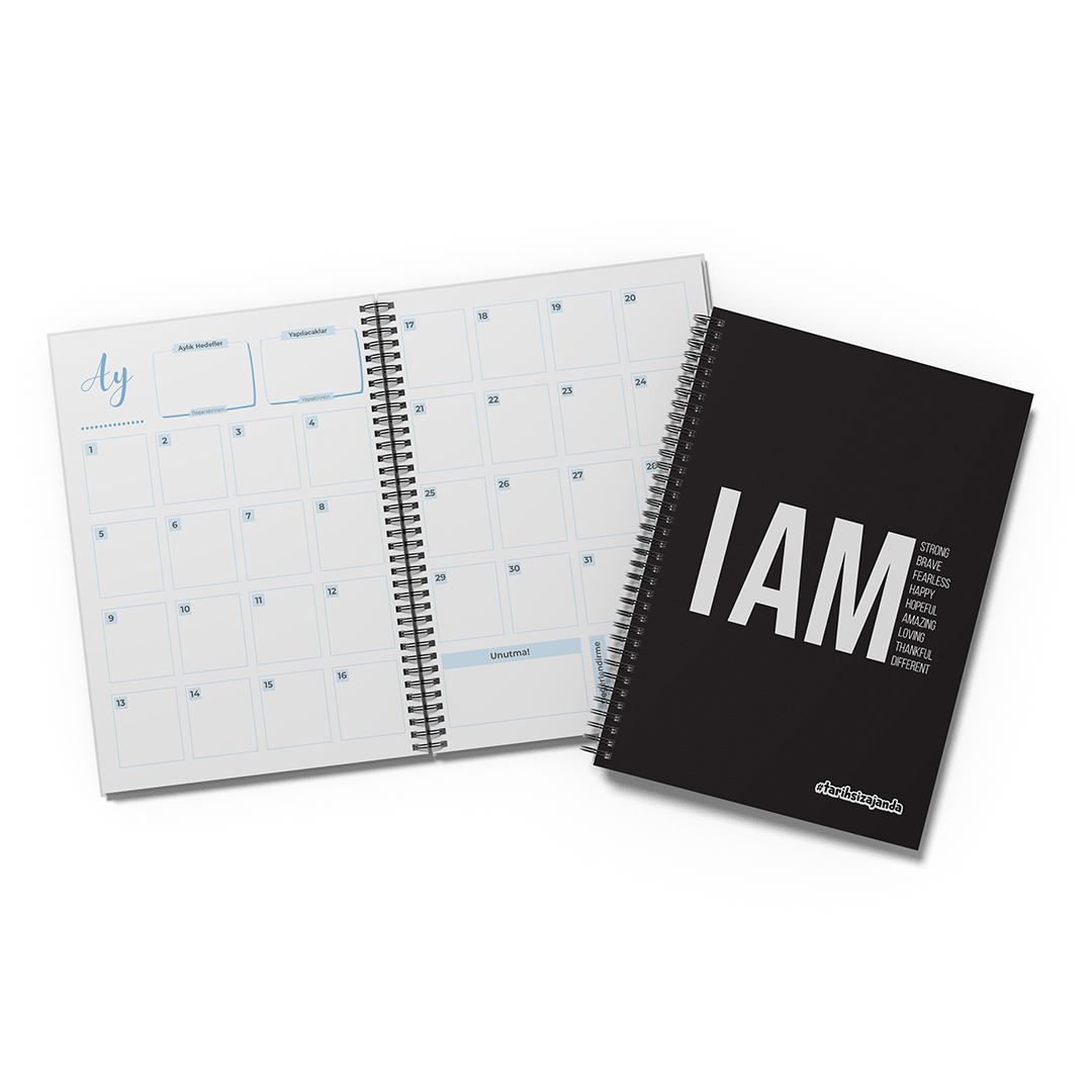 I AM Strong Temalı Sert Kapak A5 Tarihsiz Akademik Ajanda