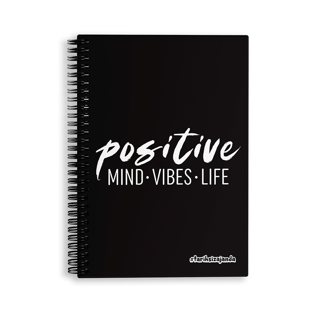POSITIVE Mind-Vibes-Life Temalı Sert Kapak A5 Tarihsiz Akademik Ajanda