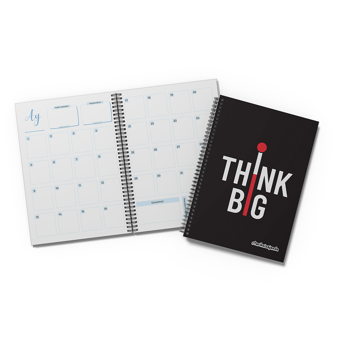 THINK BIG Temalı Sert Kapak A5 Tarihsiz Akademik Ajanda