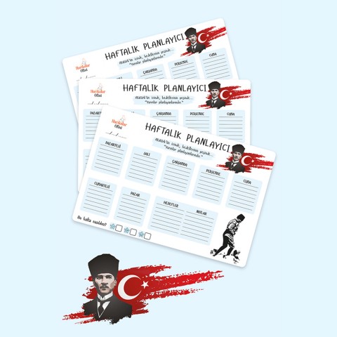 Atatürk Tasarımlı 3'lü Planlayıcı Set Atatürk Tasarımlı 3'lü Planlayıcı Set