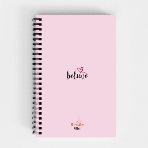 Harikalar Ofisi Believe Temalı 14*19 Çizgili Defter