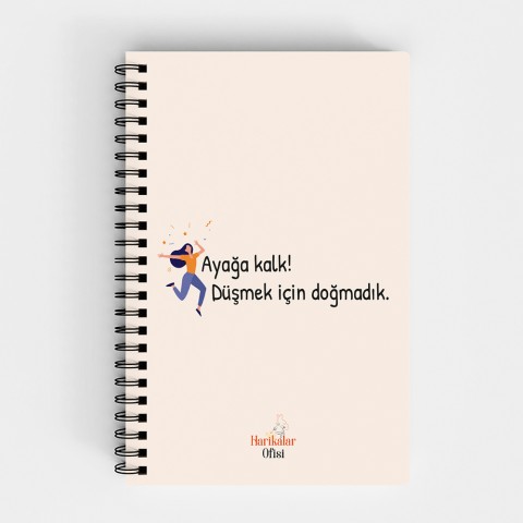 Harikalar Ofisi Ayağa Kalk! Düşmek İçin Doğmadık Temalı 14*19 Çizgili Defter