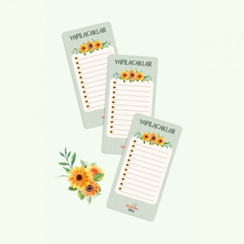 Harikalar Ofisi Ayçiçeği Tasarımlı 3'lü Planlayıcı Set