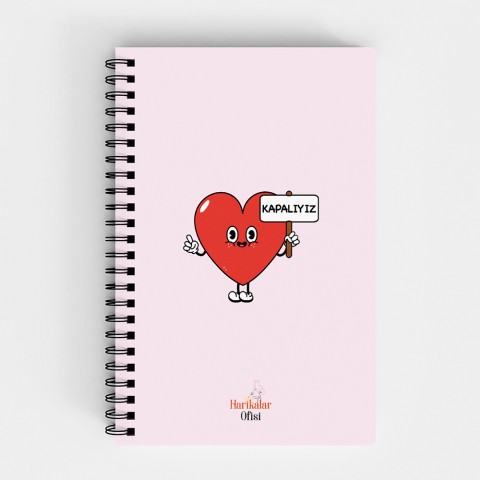 Harikalar Ofisi Kapalıyız Temalı 14*19 Çizgili Defter