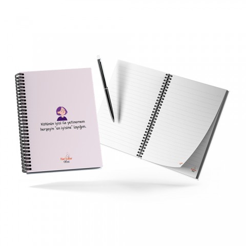 Harikalar Ofisi Kötünün İyisi İle Yetinemem Herşeyin En İyisine Layığım Temalı 14*19 Çizgili Defter Harikalar Ofisi Kötünün İyisi İle Yetinemem Herşeyin En İyisine Layığım Temalı 14*19 Çizgili Defter