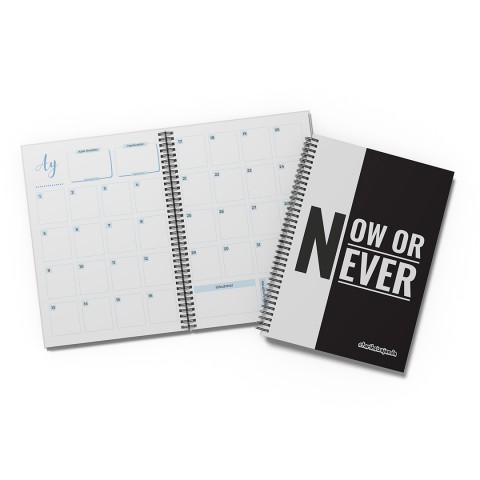 NOW or NEVER Temalı Sert Kapak A5 Tarihsiz Akademik Ajanda