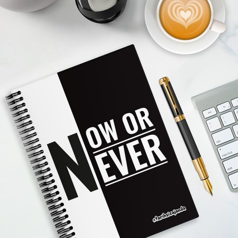 NOW or NEVER Temalı Sert Kapak A5 Tarihsiz Akademik Ajanda